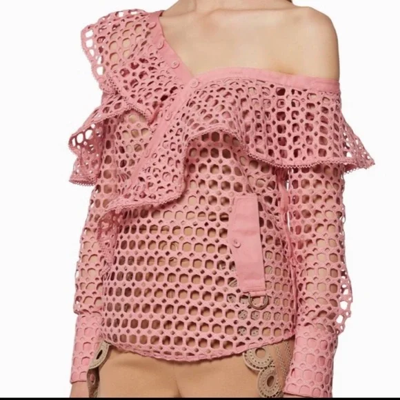 Self-Portrait Ruffled Heavy Lace Top - Picture 5 of 14